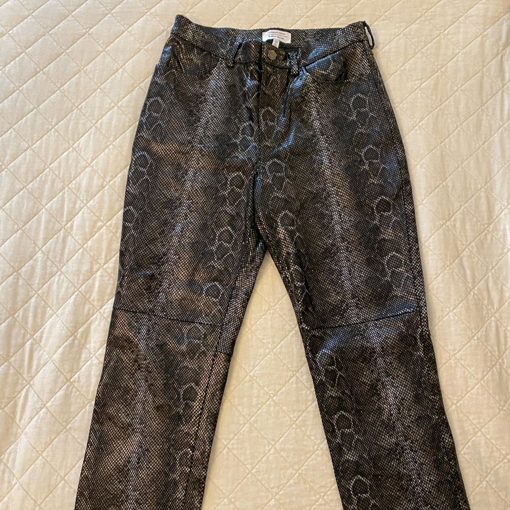& Other Stories Snake Skin Leather Pants